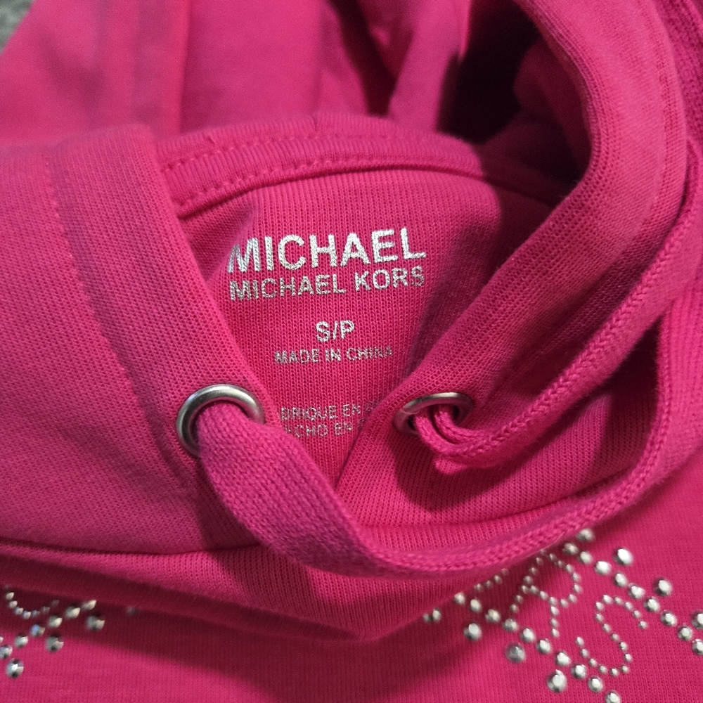 Pink Hooded Dress with MK Logo - Picture 5 of 5